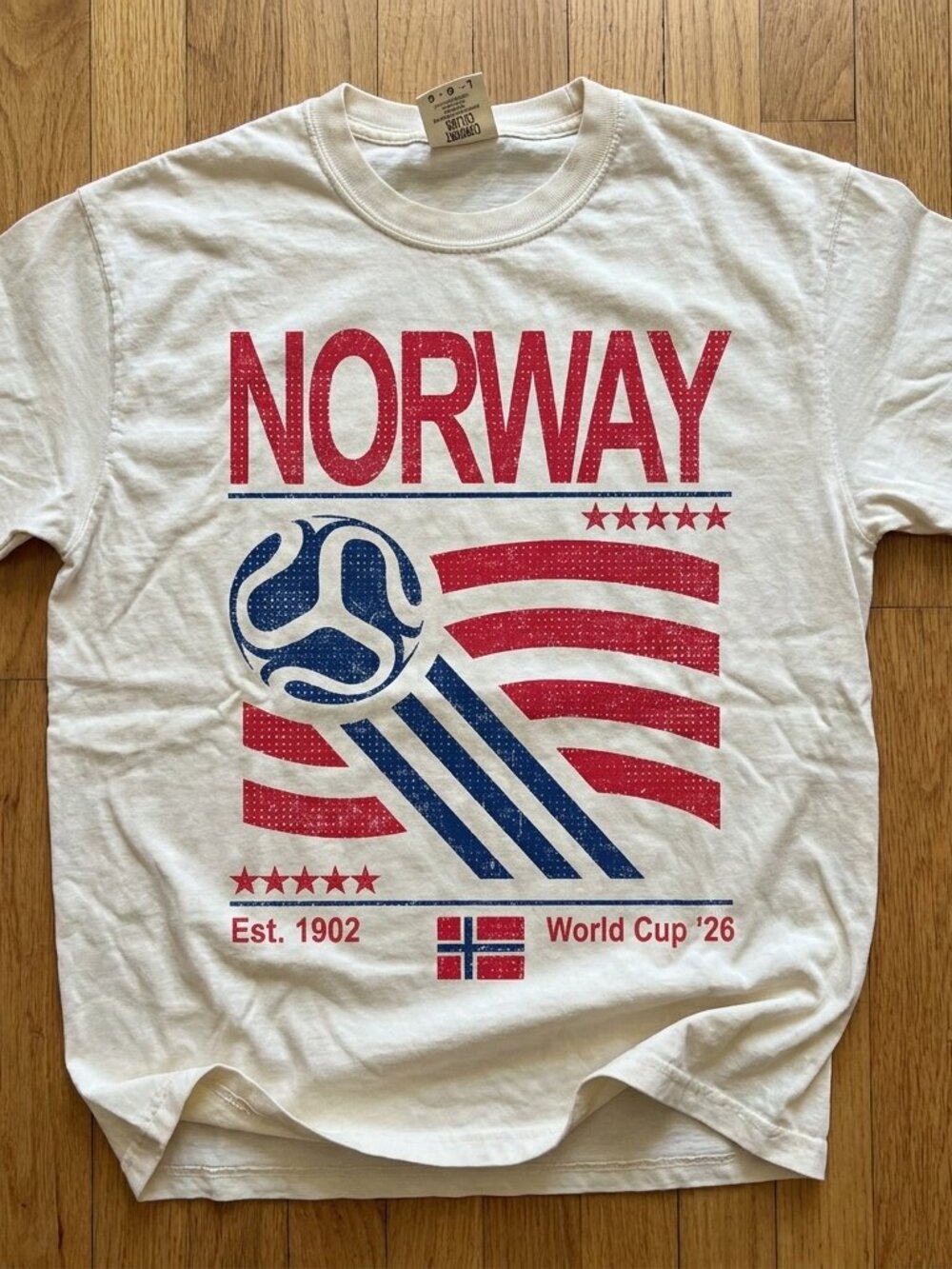 Vintage Norway Soccer Shirt, Retro 90s Flag Norway Team Soccer white off